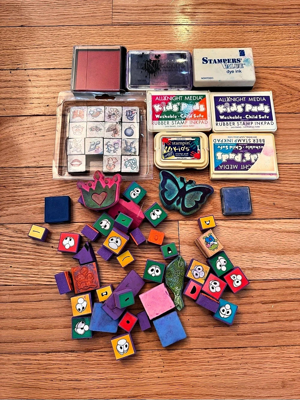 Vintage Rubber Stamp & Ink Pad Craft Lot – All Night Media Kids